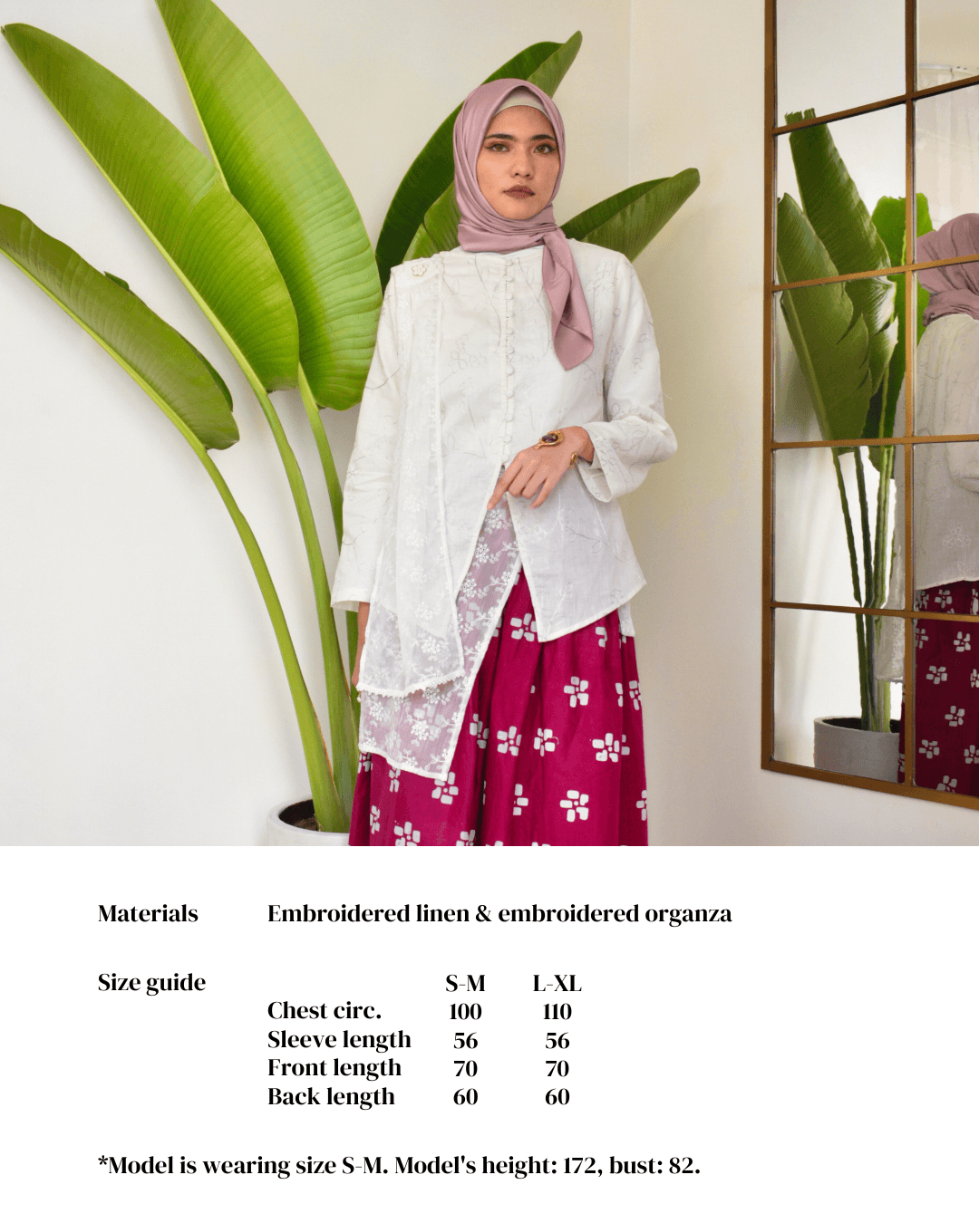 Niscala Embroidery Kebaya Encim with Multiway Scarf - Image 8